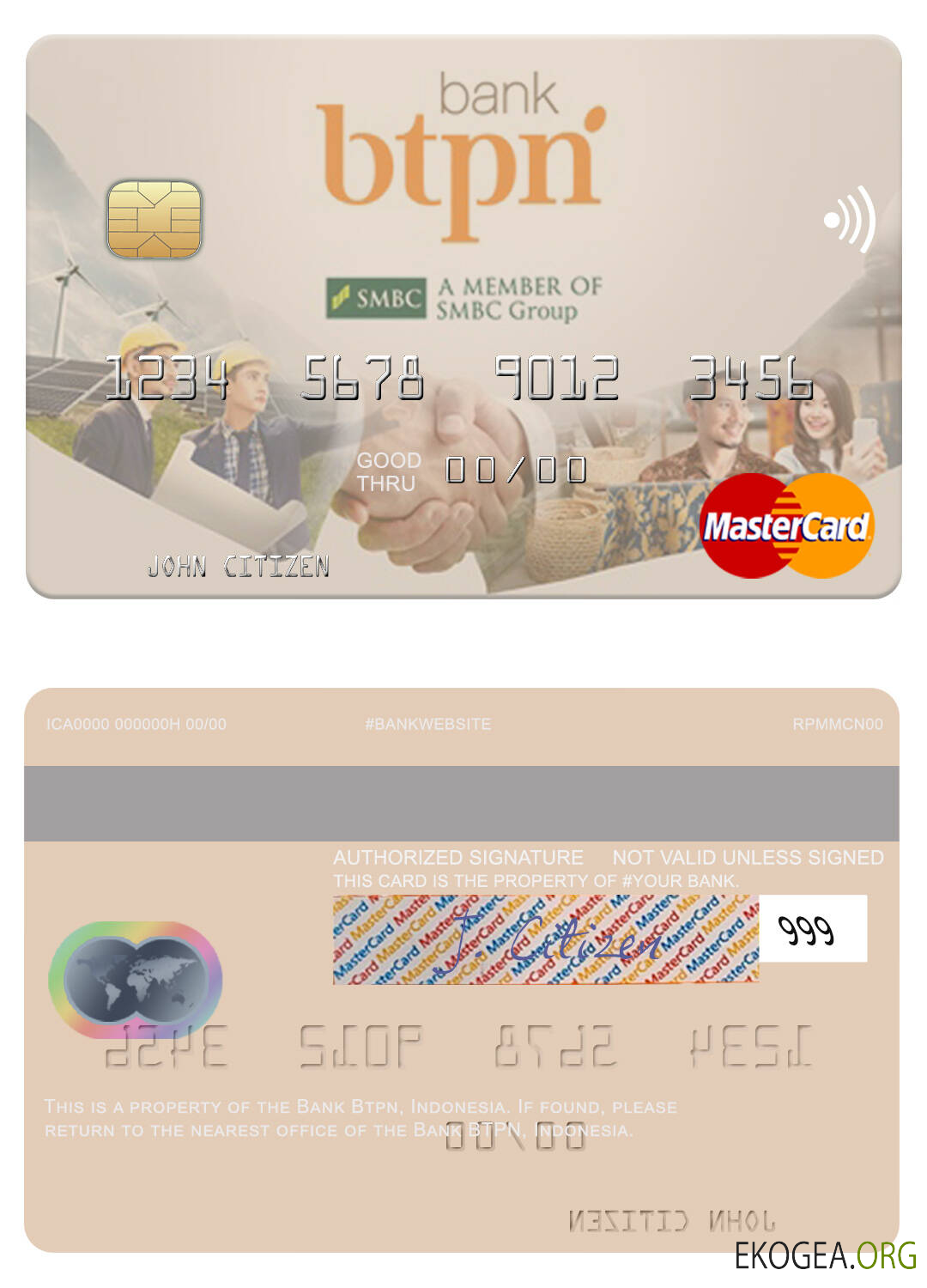 Carte maître BTPN de la banque indonésienne